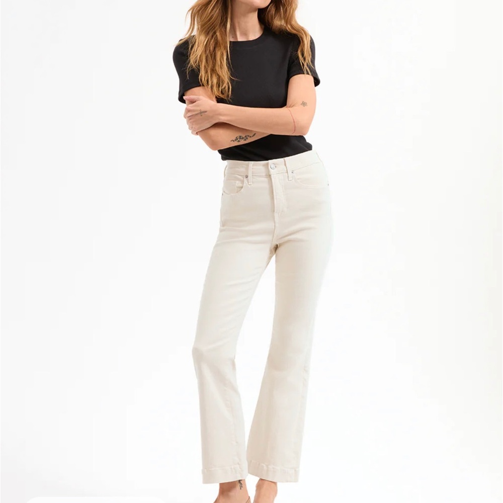 Veronica Beard Cream High-Waisted Pants